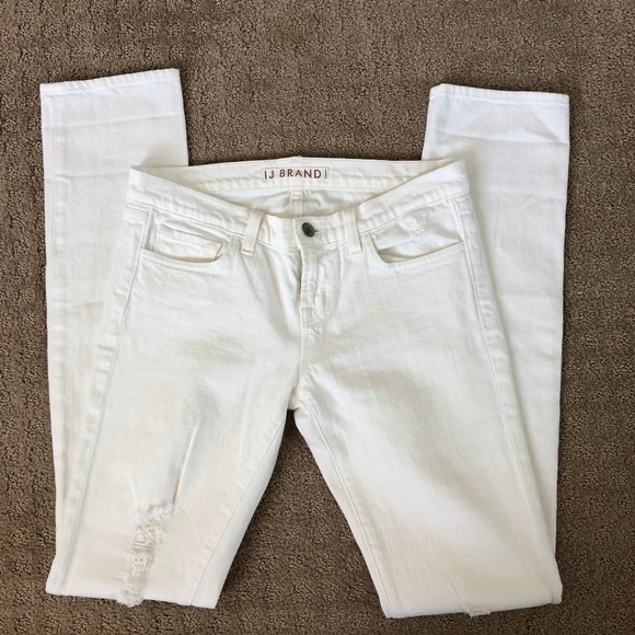 J Brand Denim - J.Brand White Distressed Jeans, Size 26